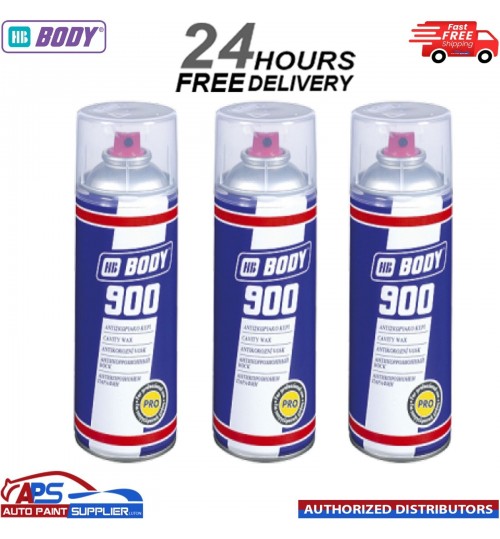 3x HB Body 900 Cavity Wax Oil 400ml AEROSOLES Car Van Closed Parts